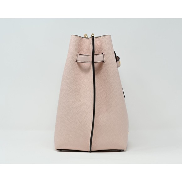 MICHAEL KORS EMILIA Small Bucket Messenger Powder Blush Pink Leather NWT $348 - Picture 3 of 12